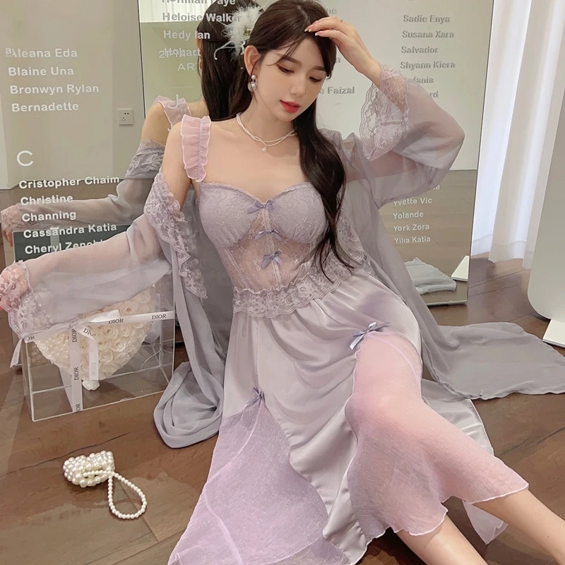 彭裳裳【华丽轻舞】春夏潮流时尚女士家居服显瘦轻奢纯欲睡衣套装