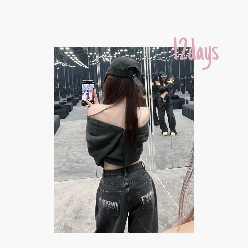 12days | 【25FW】王风格前后开衫一字肩针织毛衣 | 25170