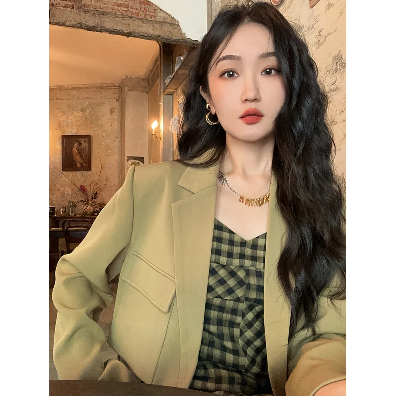 小艺小个子设计感短款西装外套女春夏季韩版气质宽松休闲西服上衣