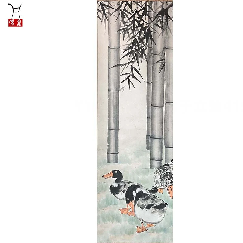 Y1013鸭子立轴41x102/3.7平尺