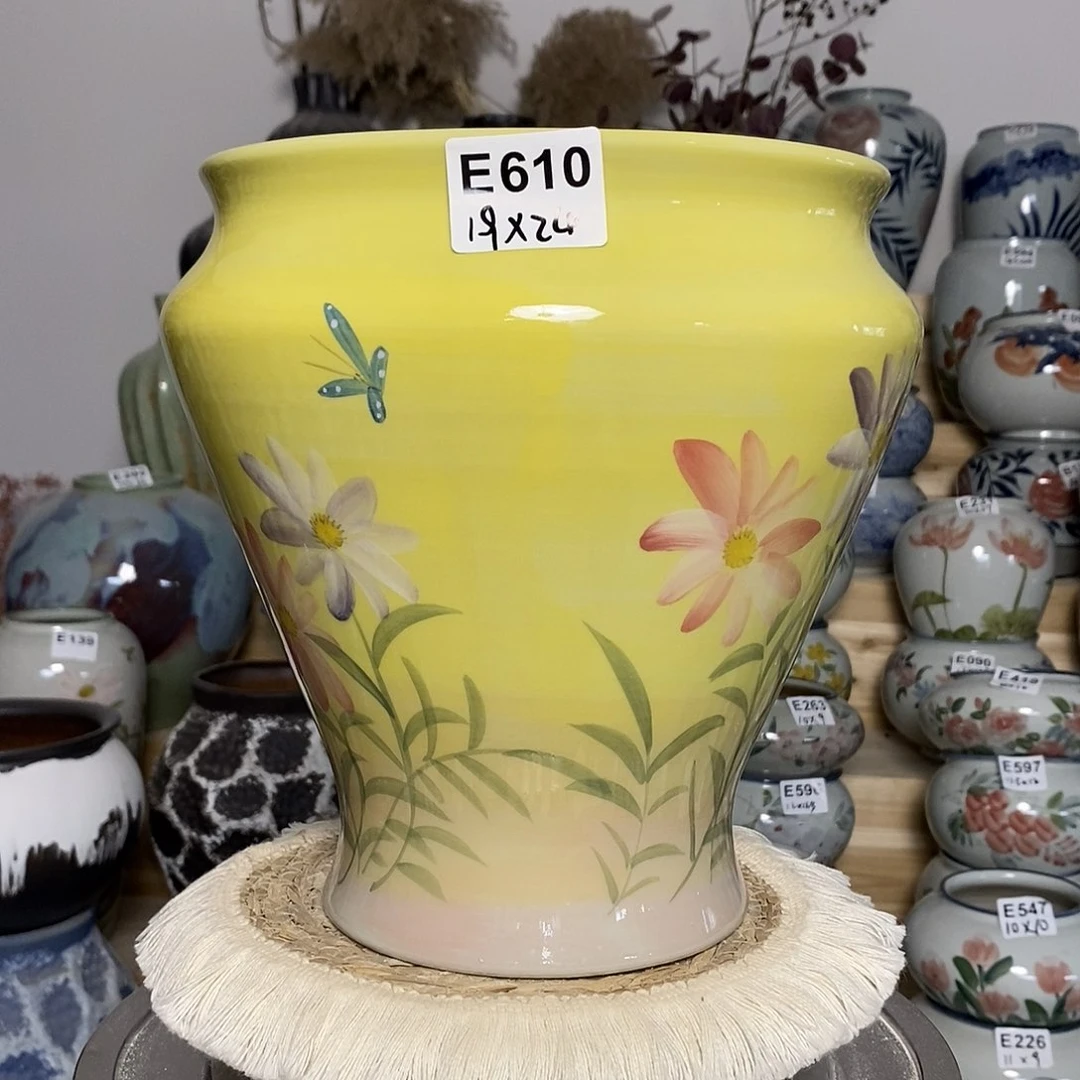 有孔 景德镇高温陶瓷花盆 E610