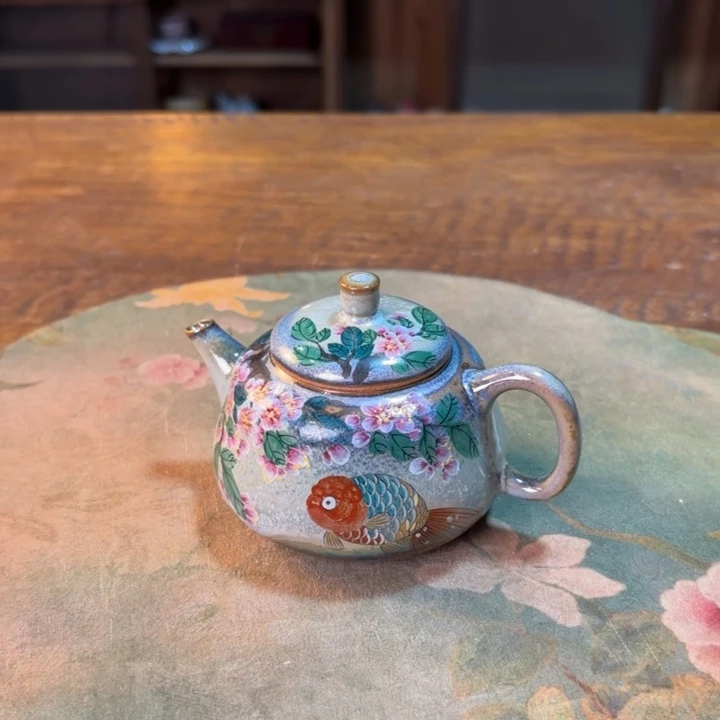 柴烧纯手工手绘陶瓷