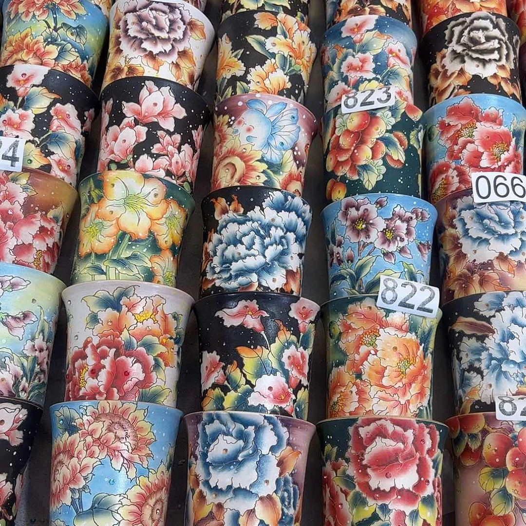 未***未景德镇炫彩手绘陶瓷花盆