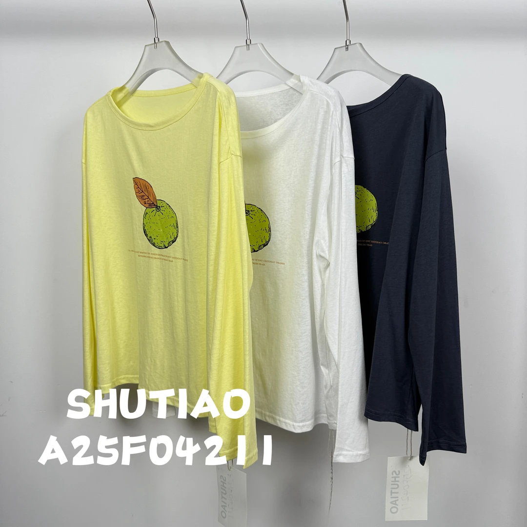 【SHUTIAO】2025夏季：新款小众设计款T恤A25F04211