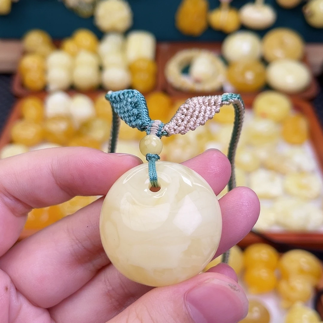 蜜蜡未镶嵌毛衣链蜜蜡