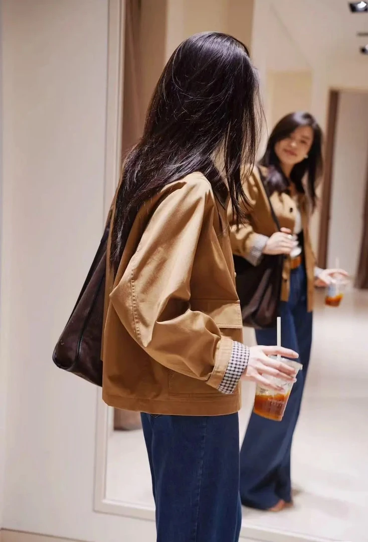 25秋禾家巴恩风高密斜纹棉短外套时尚休闲夹克-1095