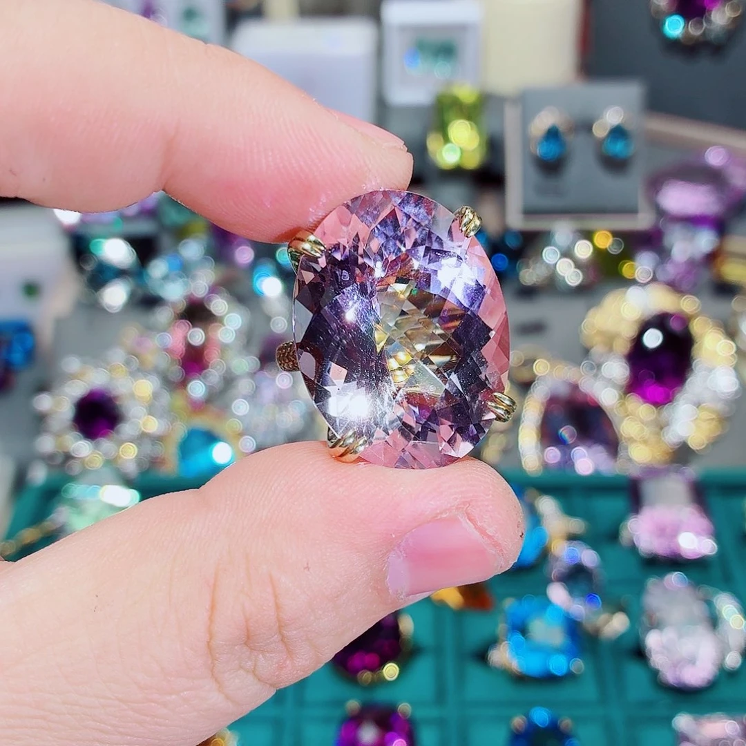 水晶银S925镶嵌戒指