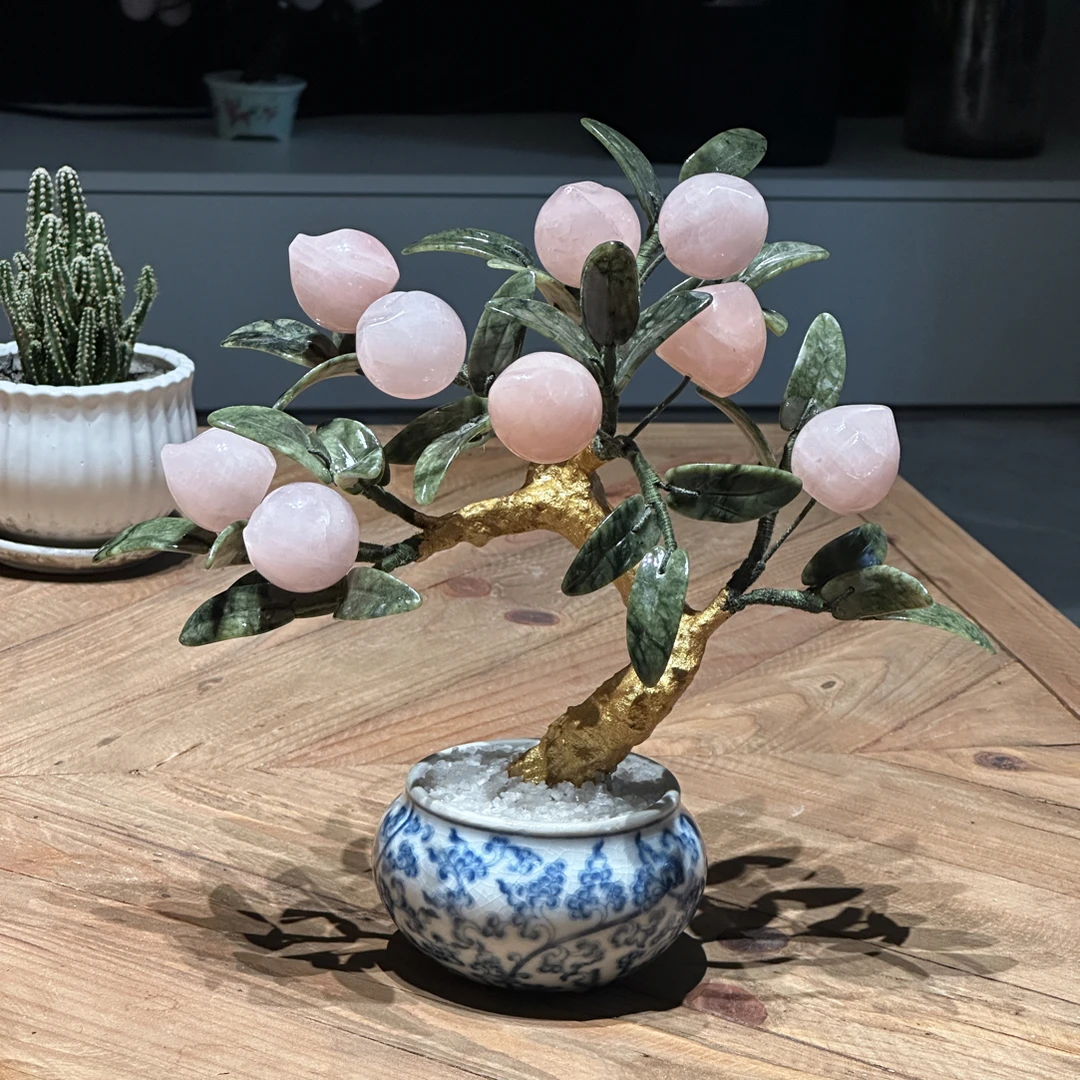 【从心馆】玉石水晶盆景新中式客厅玄关装饰品开业送礼佳品