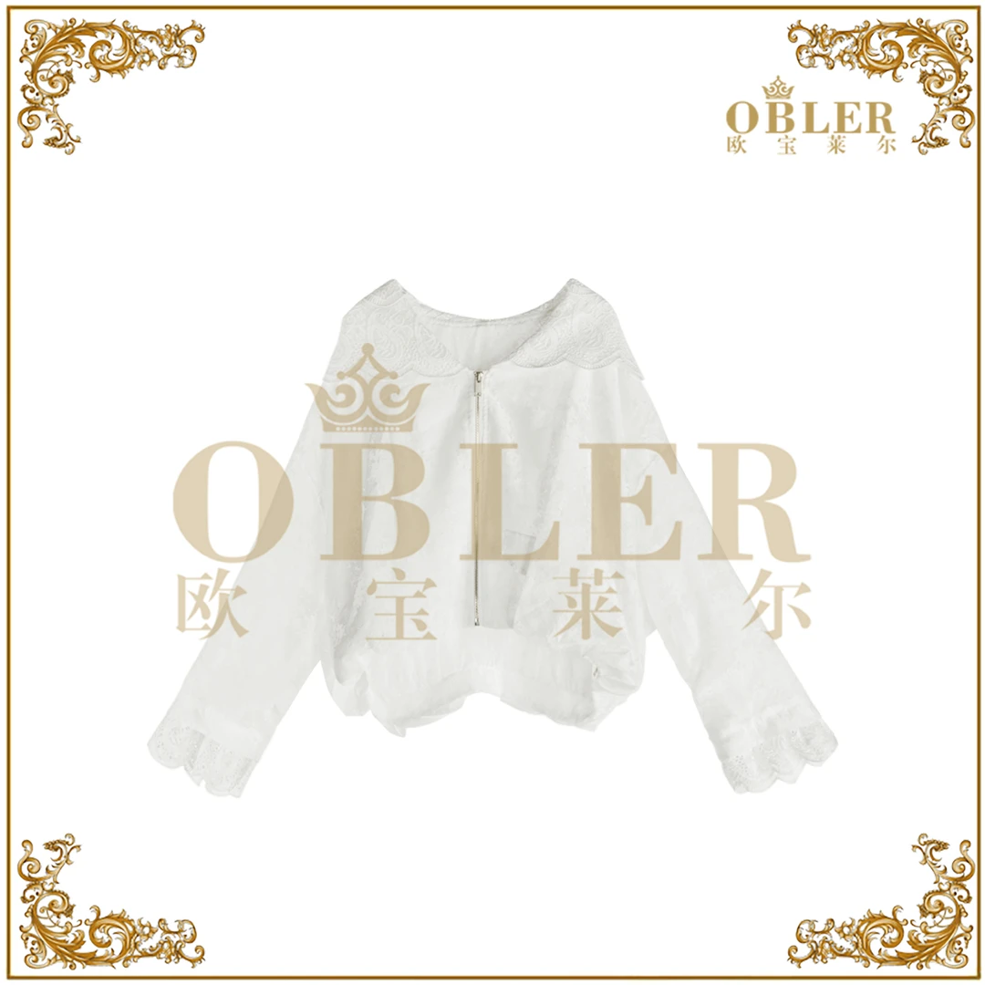 【欧宝莱尔】OBLER2025夏季新款短款外套717-32203白色