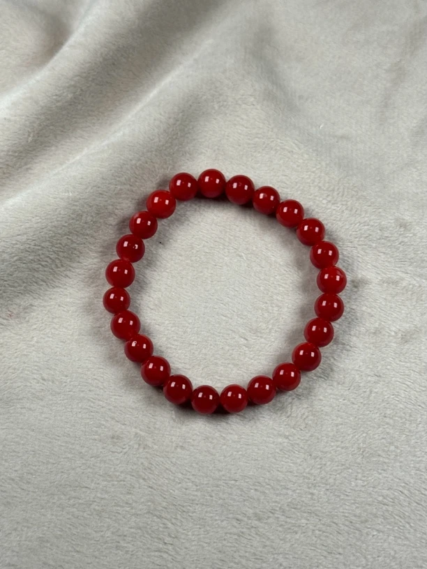 日本阿卡牛血红圆珠手串6.1-6.7mm