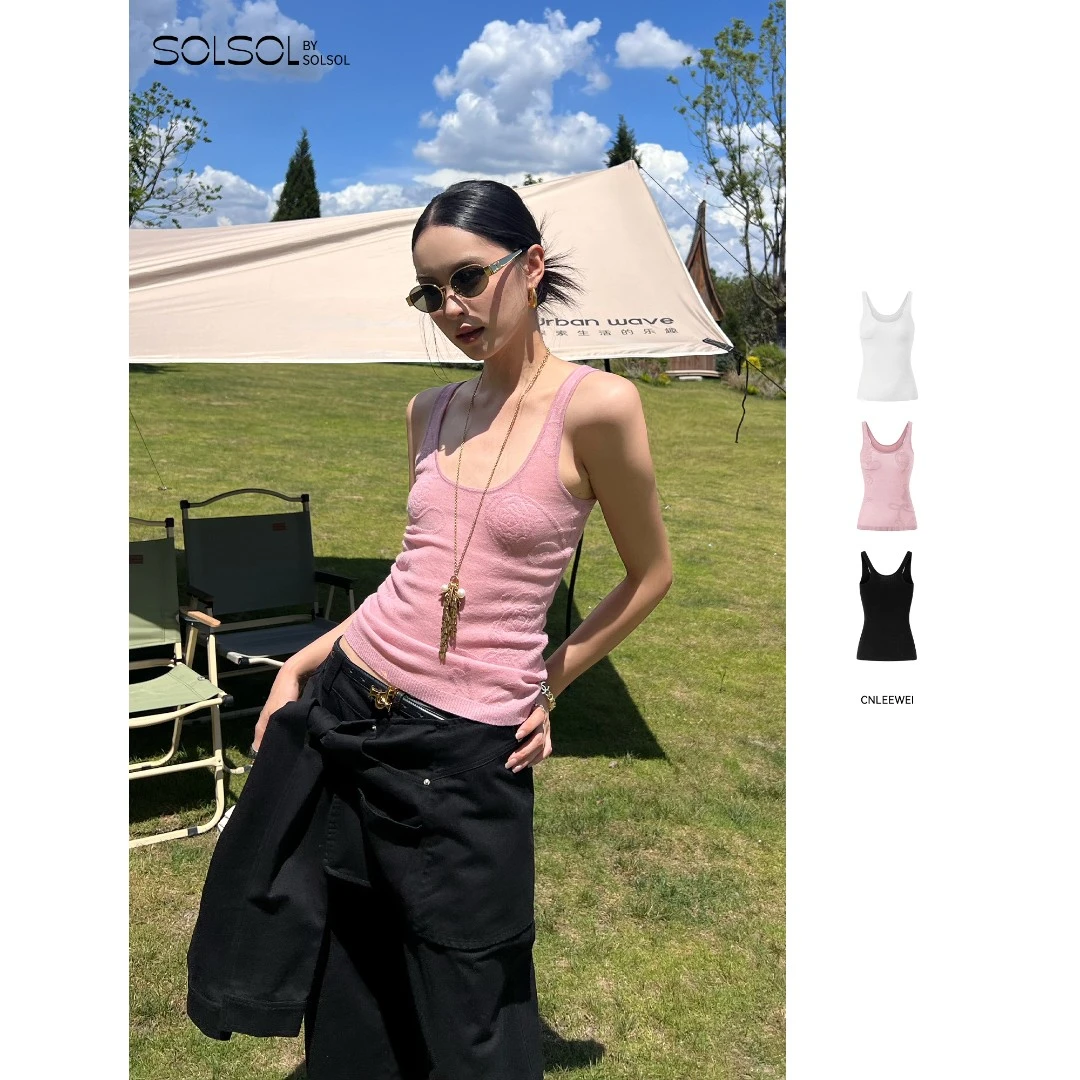 CNLEEWEI 设计师品牌 25早秋 提花滕蔓毛织背心 SOLSOL买手店