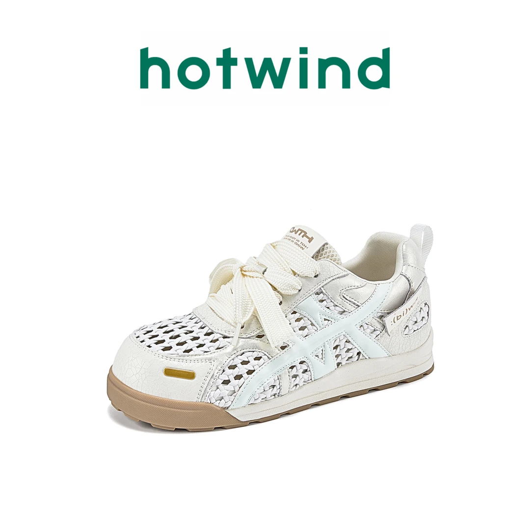 Hotwind/热风2025新款厚底德训鞋女百搭复古系带轻便板鞋