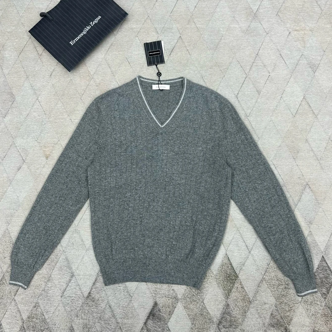 未使用 ZEGNA 134564 杰尼亚羊毛山羊绒针织衫