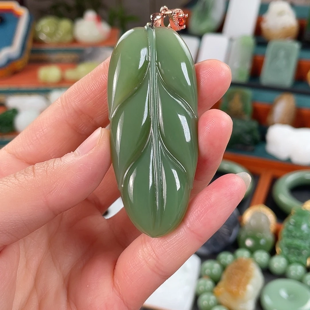 和田玉银S925镶嵌挂件