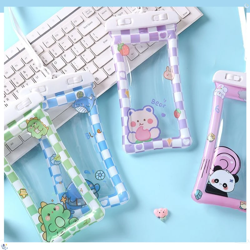 卡通可触屏气囊带挂绳手机防水袋潜水游泳漂流密封防摔收纳【悦达】