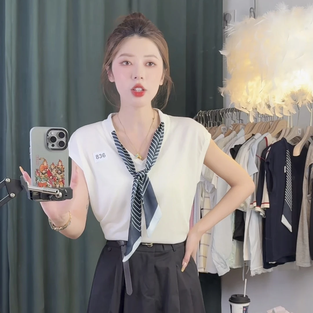 丝带款设计款女夏季T恤气质休闲