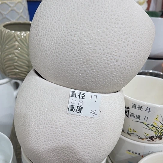 多肉绿植陶瓷花盆9.9包邮，有孔