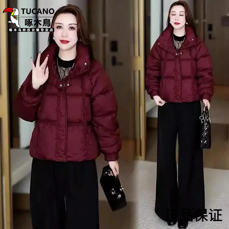 啄木鸟时尚短款服女2025冬季新款洋气显瘦小个子保暖棉衣棉