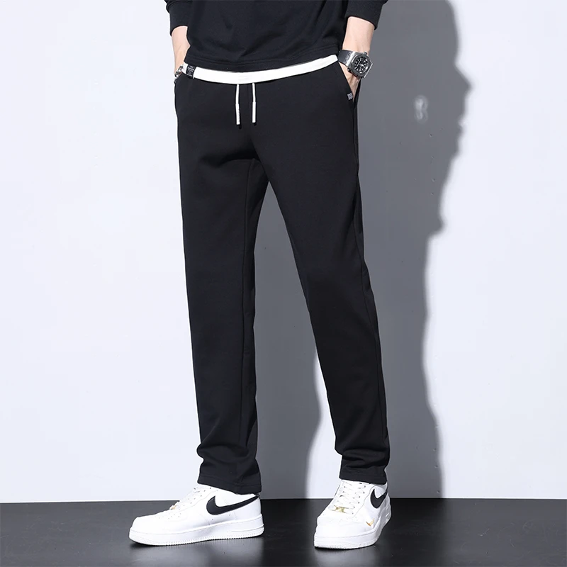 2025春夏新款纯色休闲裤男冬季潮流宽松百搭长裤子商务直筒弹力款
