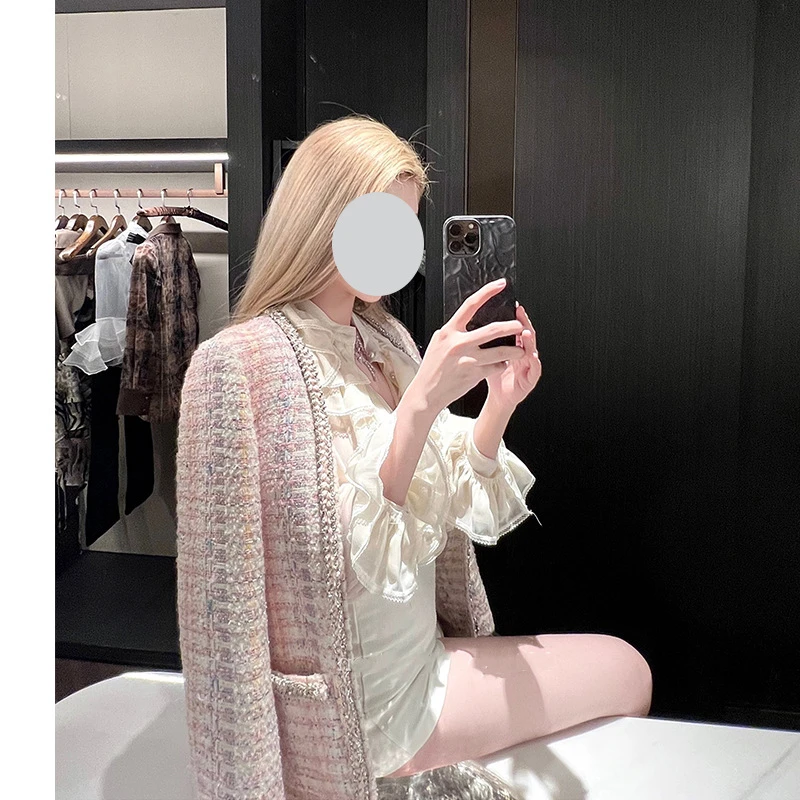 秋冬千金春秋千金法式气质小众粗花呢编织小香风越南小众连衣裙
