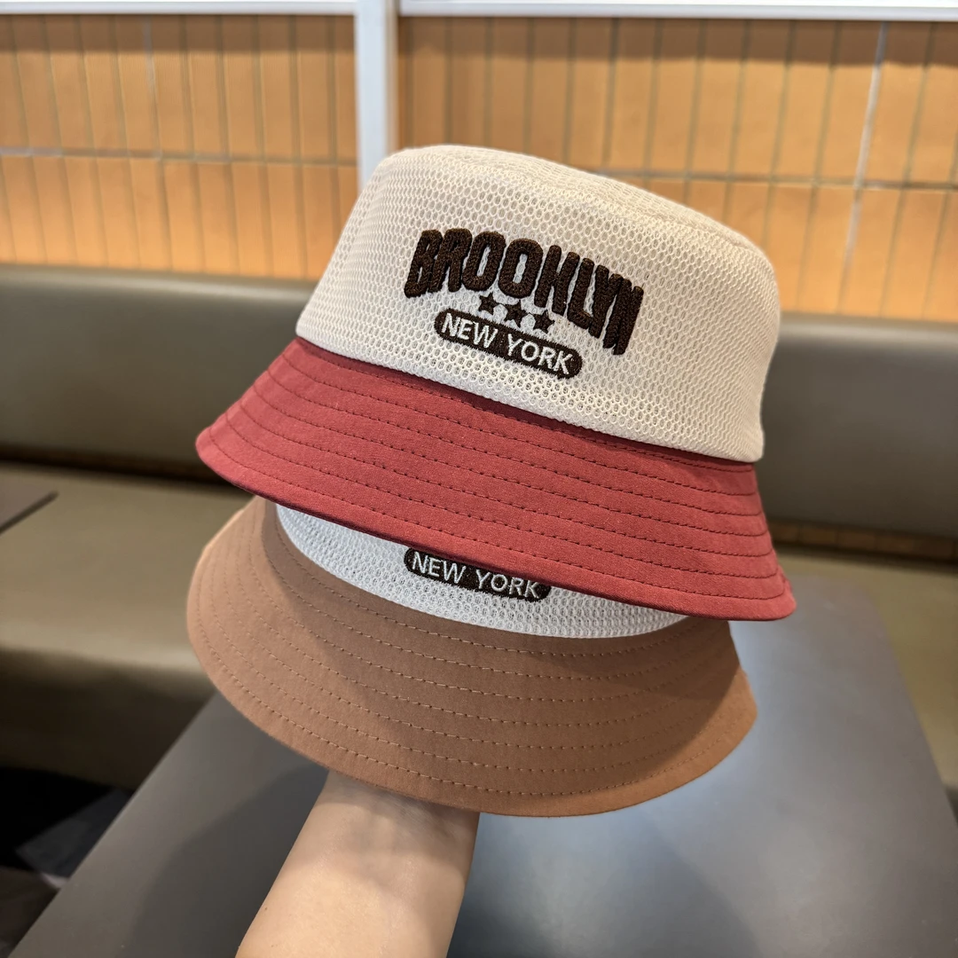 儿童遮阳帽子夏季薄款宝宝防晒太阳帽网眼渔夫帽男女童透气盆帽潮