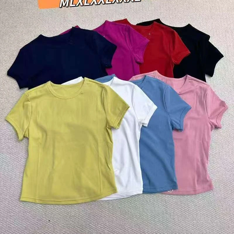 Meiky饼 韩版百搭 时尚圆领正肩纯色短袖T恤 8色