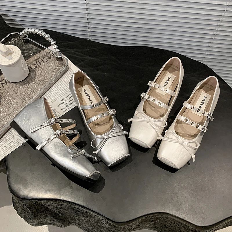 内增高玛丽珍女鞋2025夏天穿裙子专用鞋子出游百搭蝴蝶单鞋芭蕾鞋