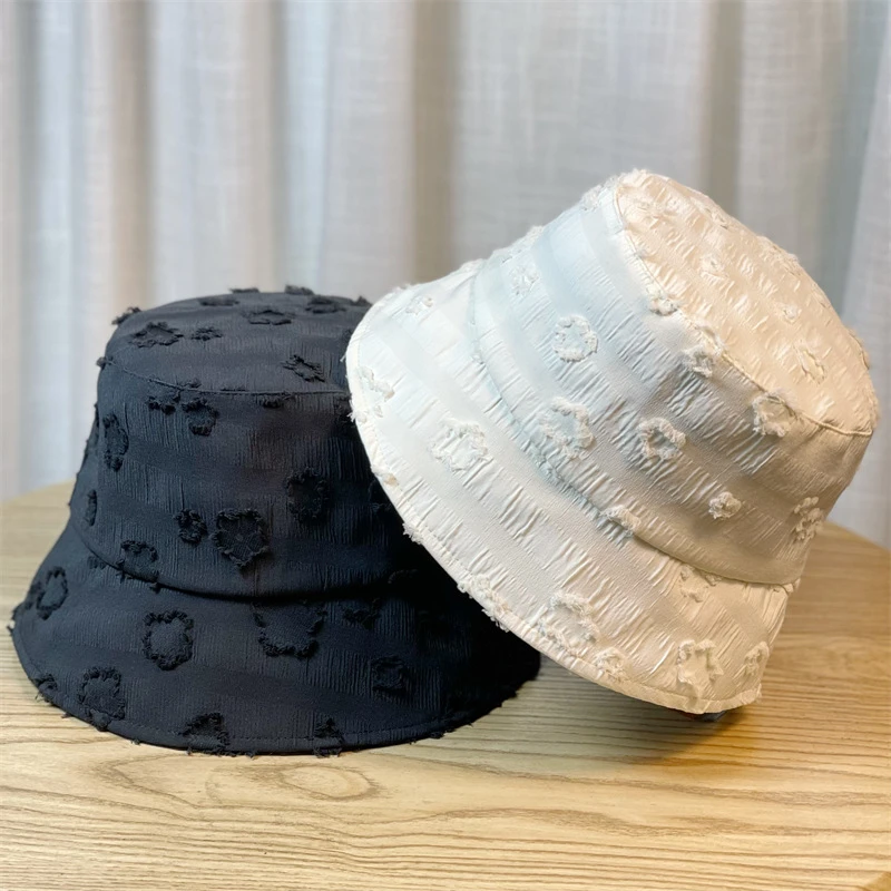 新款春夏宽檐渔夫帽女士气质小花盆帽韩版时尚百搭防晒遮阳帽子潮