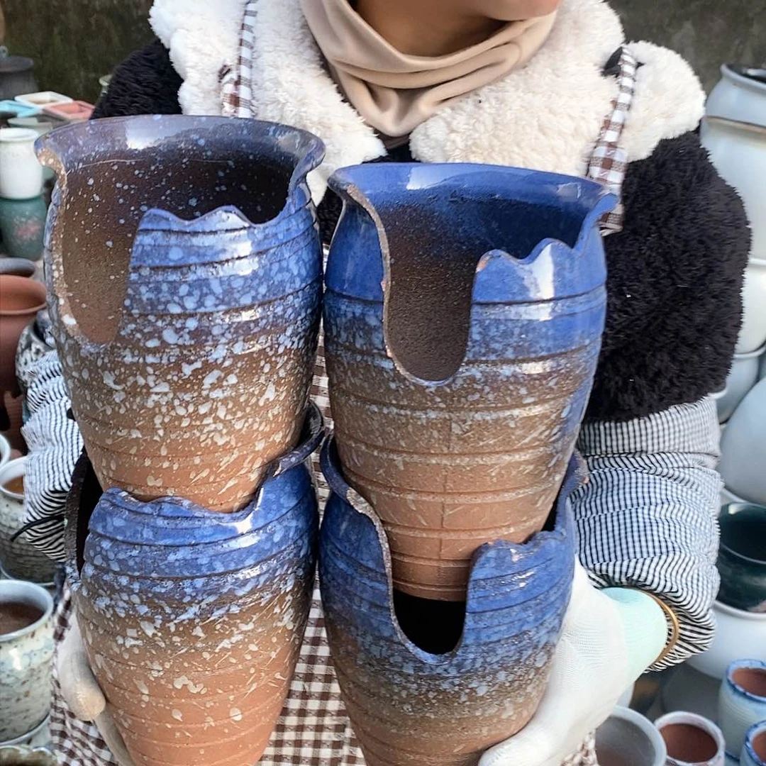 紫砂花盆瑕疵口13高17瑕疵