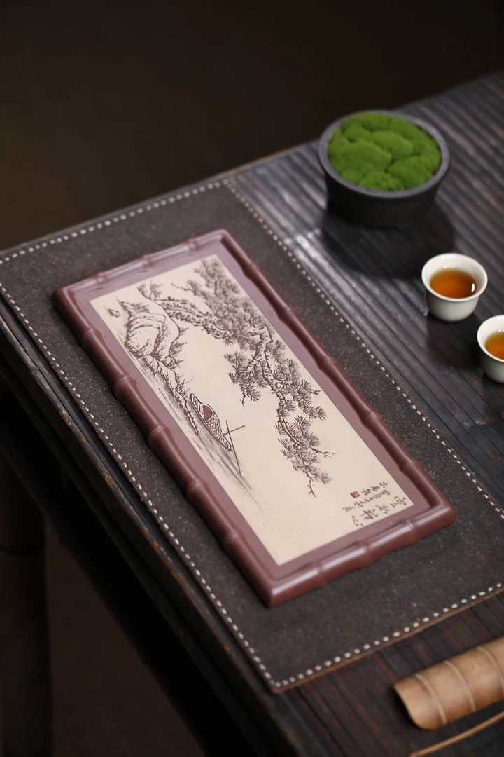 宜兴紫砂茶台手工干泡壶承台茶盘功夫茶具高端中式简约家用长方形