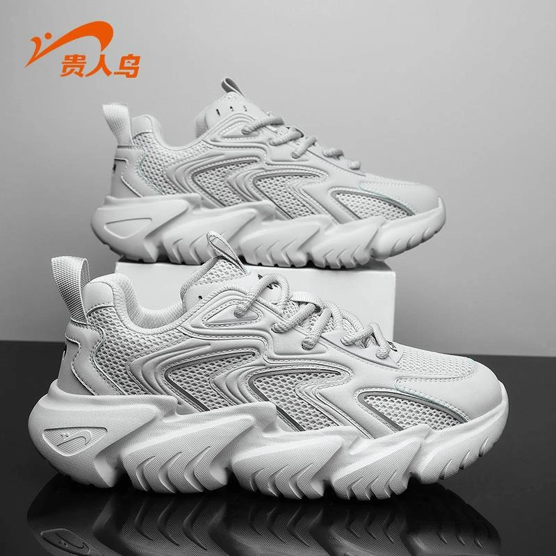 贵人鸟男鞋秋季新款男士透气运动休闲鞋厚底老爹鞋超轻减震跑步鞋
