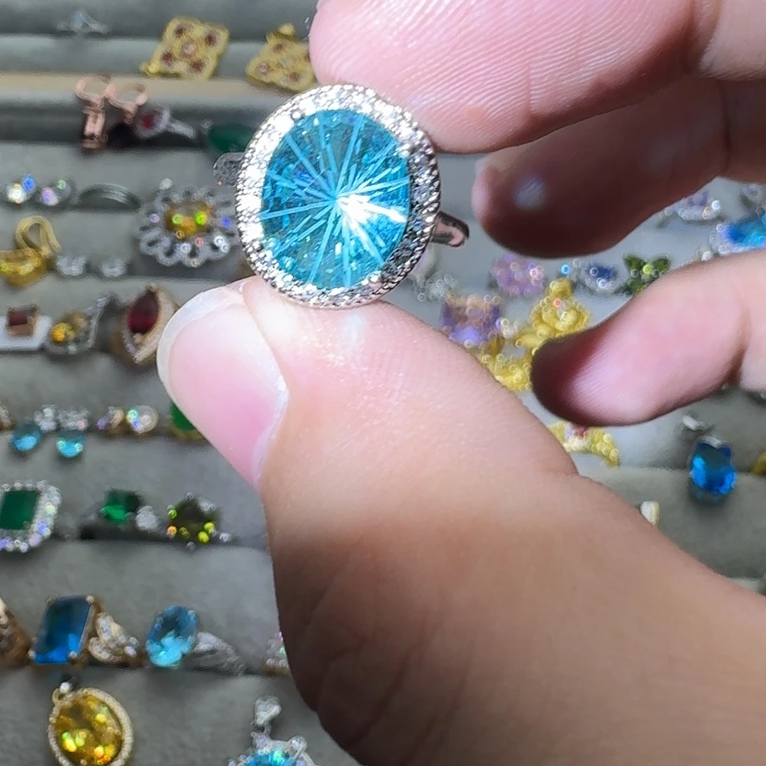 水晶银S925镶嵌戒指