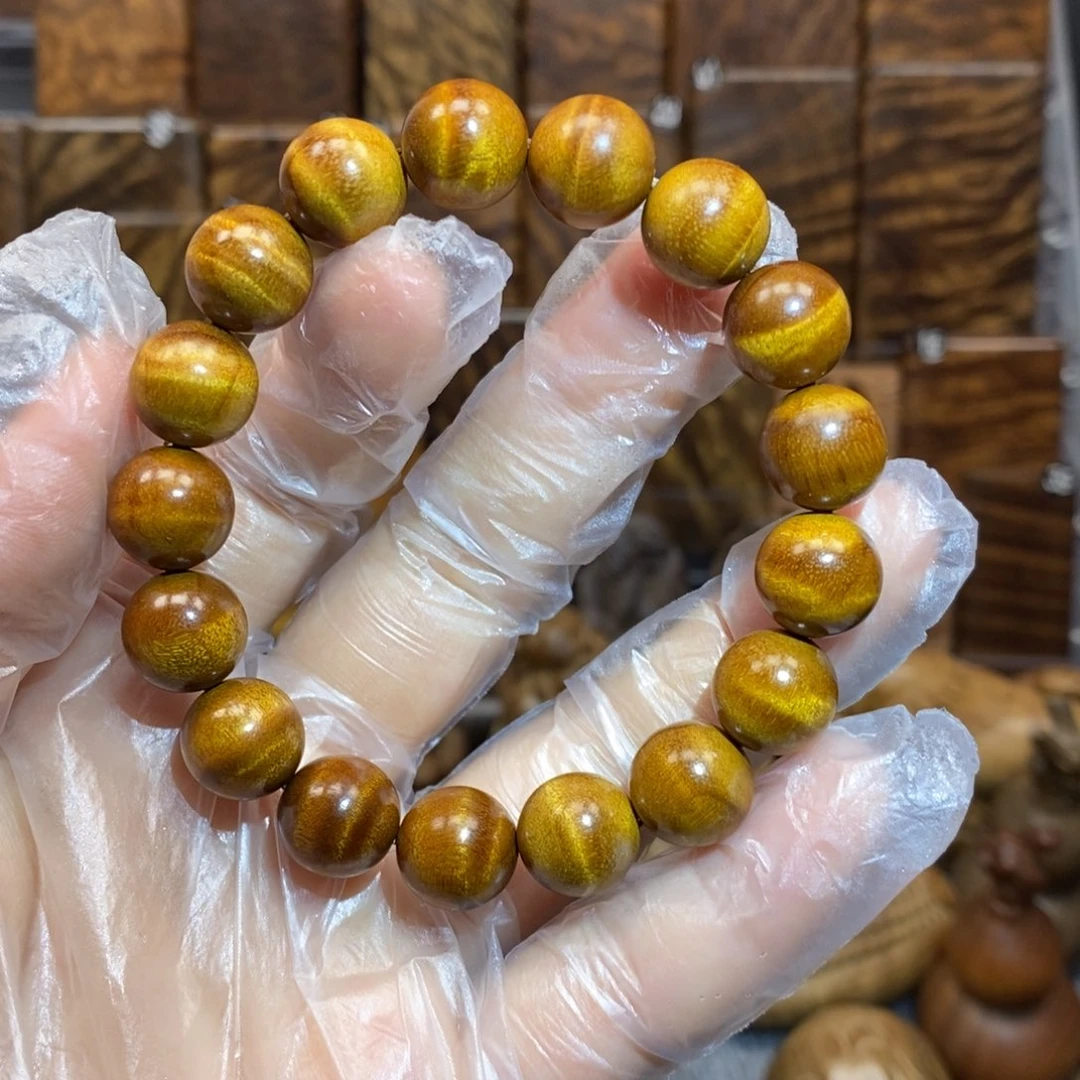 金丝楠小叶桢楠水波手串1.2