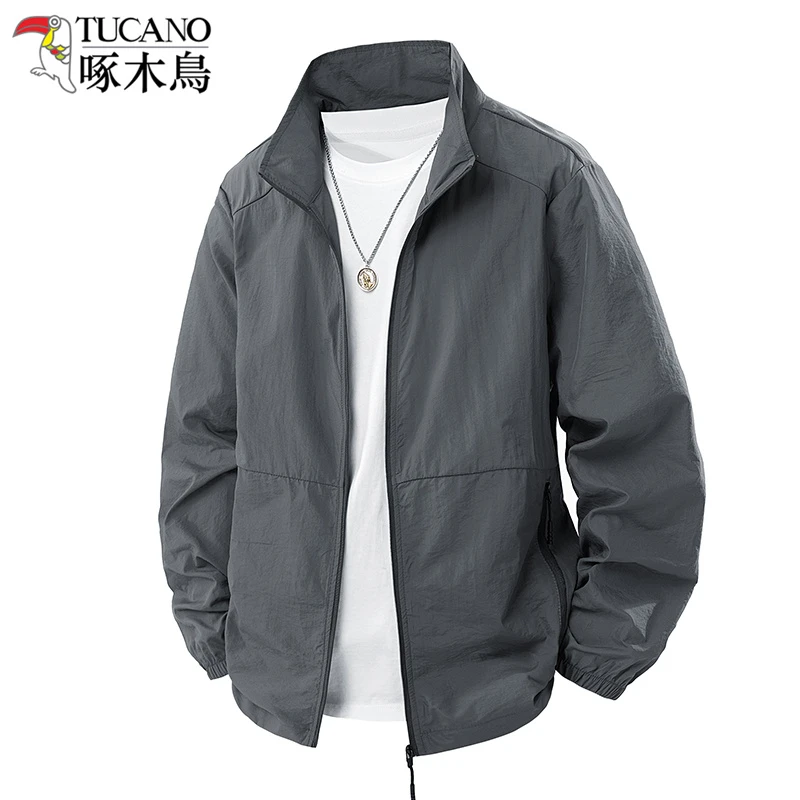 【品牌优选】啄木鸟夏季男士立领轻薄快干防晒衣冰感抗紫外线钓鱼服