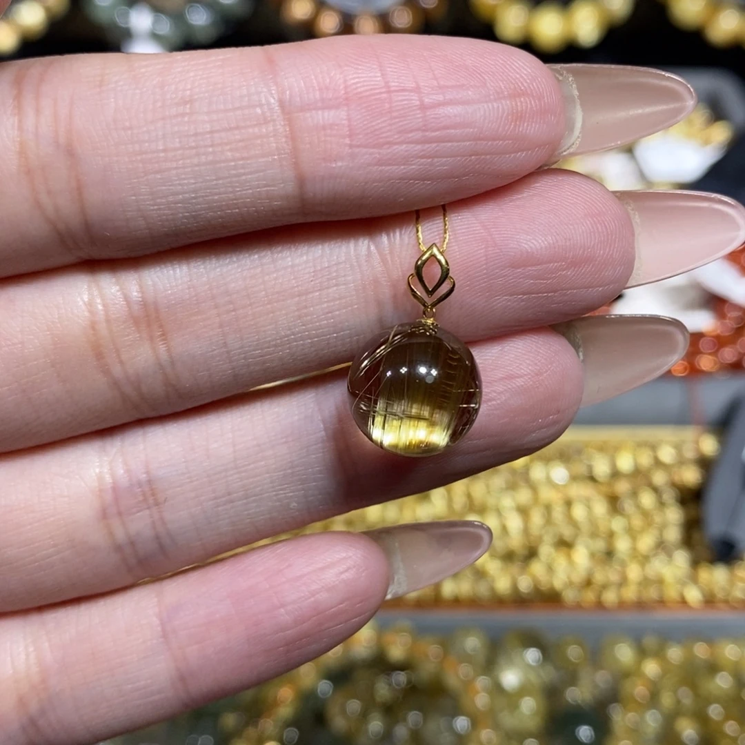 ****米项链18K金镶嵌水晶青