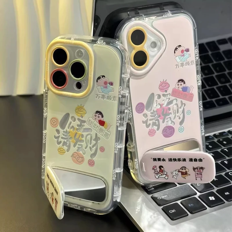 公主请发财小新适用苹果16手机壳新款华为小众vivo高级小米15OPPO