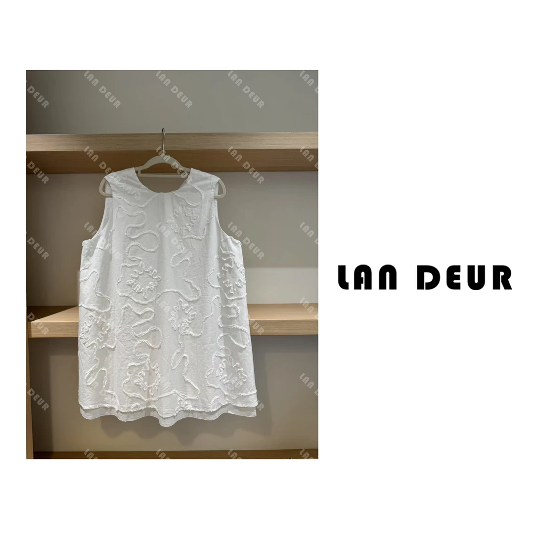 JIUJIU【暮色星语】宽松无袖圆领气质夏季时尚百搭舒适透气白色背心