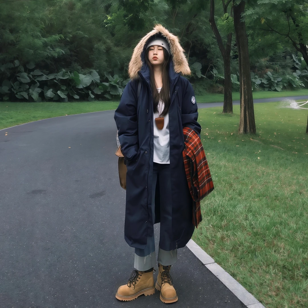 2025冬季爆款大毛领中长款工装棉服女生宽松韩版学生直播推荐外套