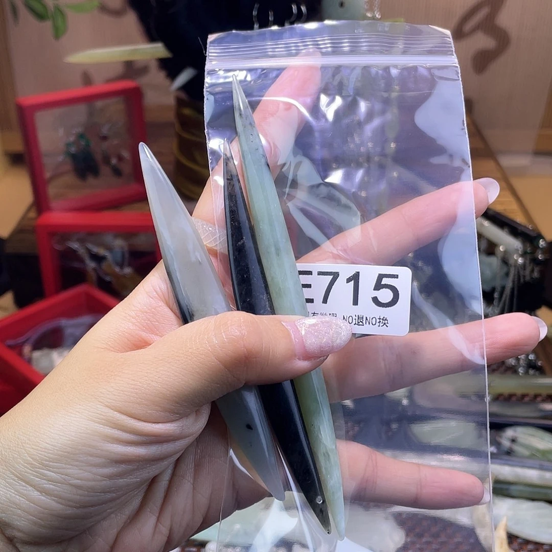 蛇纹石玉发饰银S925镀金镶嵌C****服