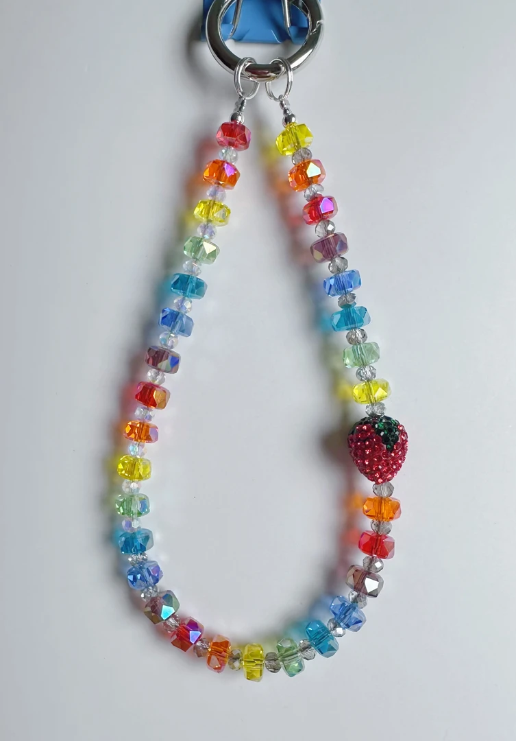 奢华水晶手机链超闪彩色水晶炫彩挂链腕带手链包包链子挂件防丢