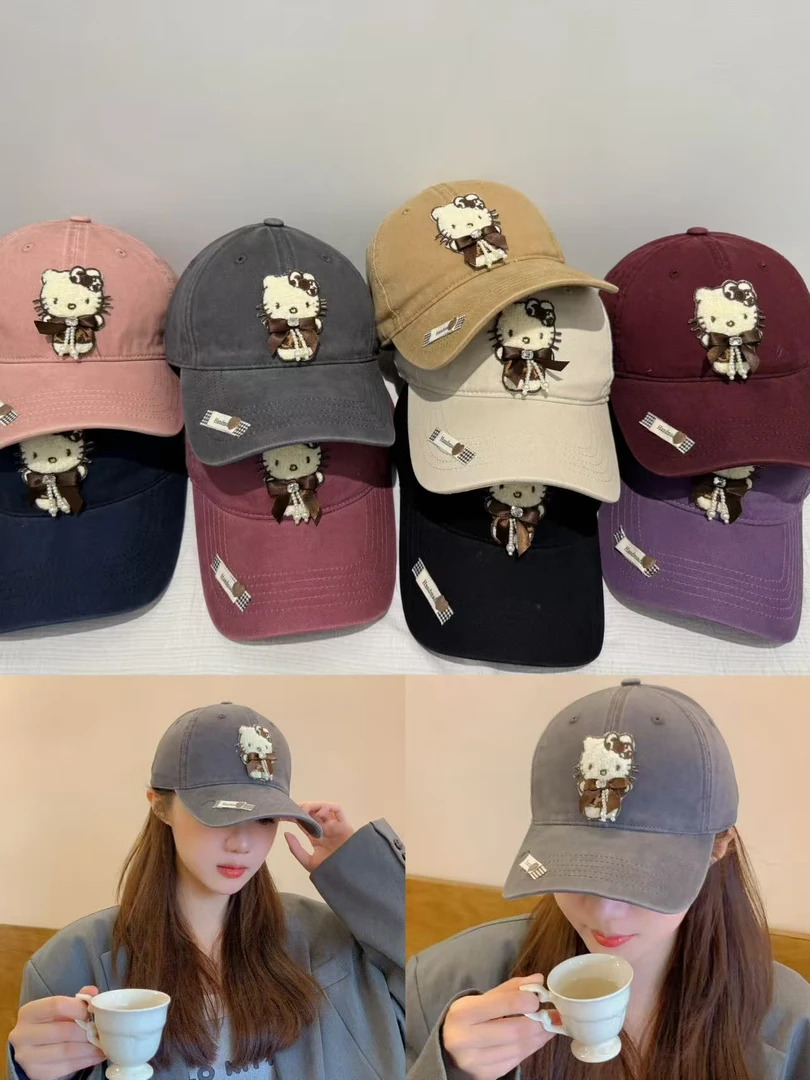 秋冬新款KT鸭舌帽大宽帽檐休闲百搭棒球帽
