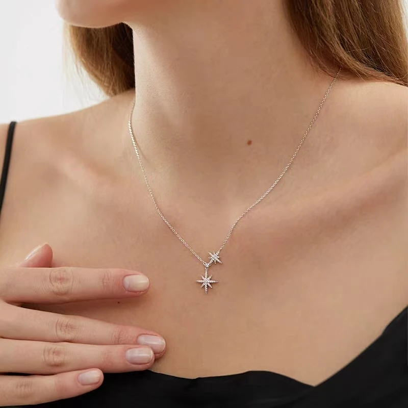 吊坠925银锆石 【LY出口订单】小众休闲精致简约素款项链 010