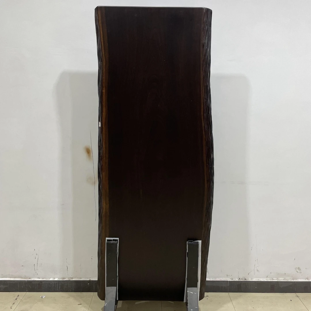 990-长220宽85-88-84厚7.5公分自然边非洲黑檀大板整板原木茶几