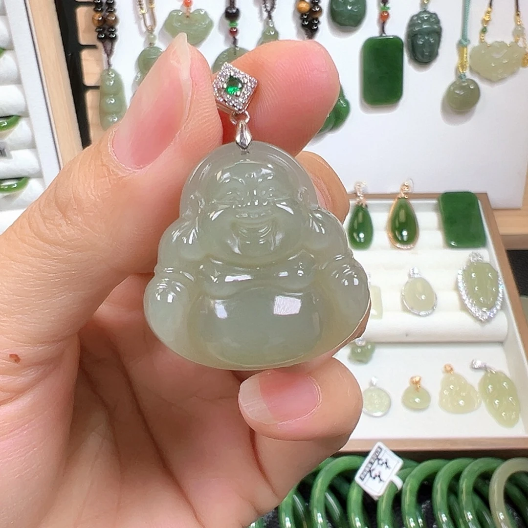 颈饰银S925镶嵌和田玉