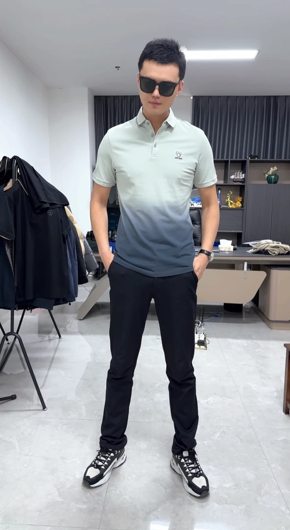 海渐变色男士Polo衫22