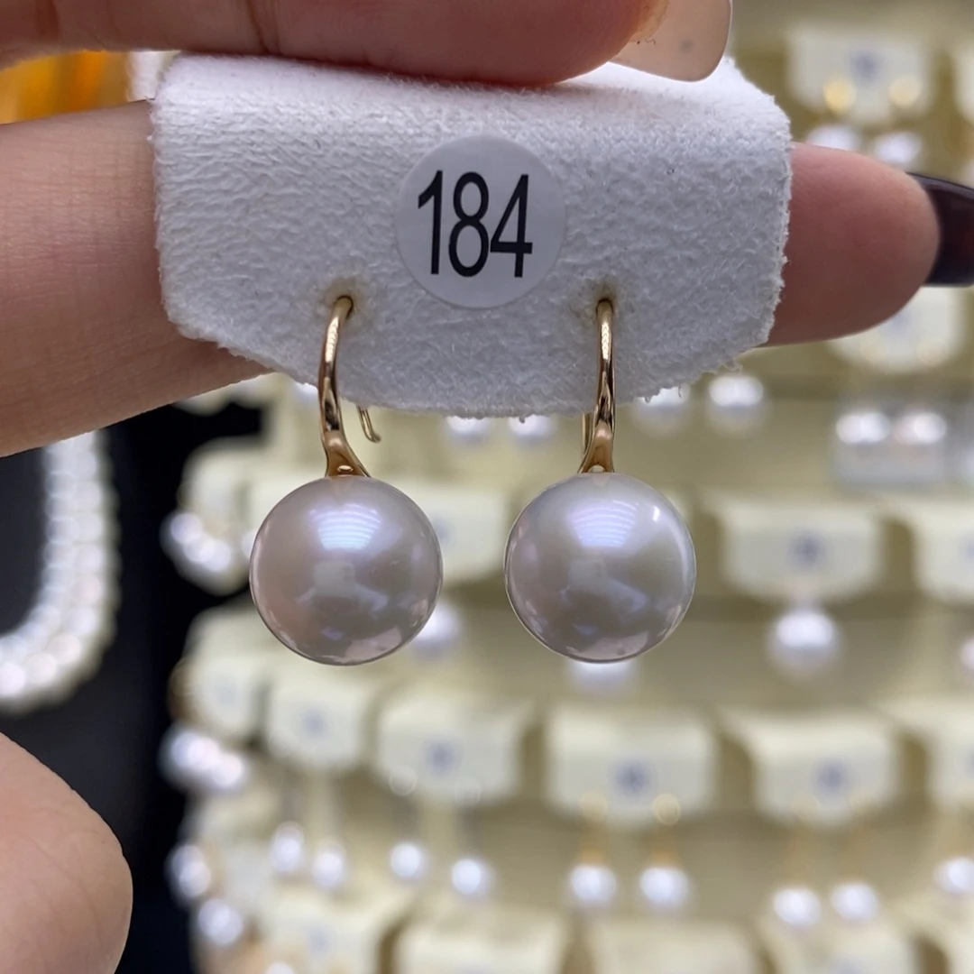 银S925镶嵌淡水珍珠耳饰