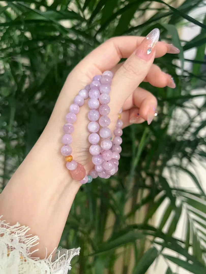 2409251638 WWX 紫锂辉圆珠手链095 （多样性发其一）