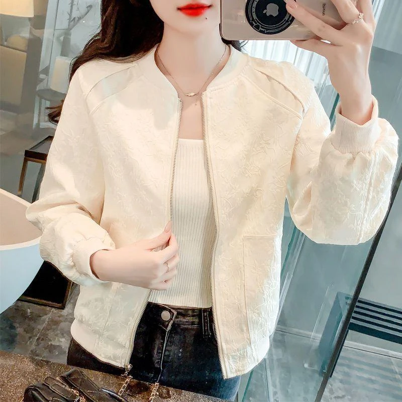 小香风提花棒球服外套女2025春季新款高级感短款宽松百搭减龄上衣