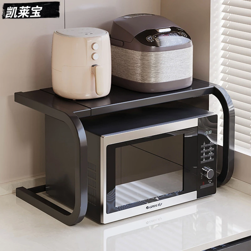 可伸缩厨房微波炉置物架家用双层烤箱支架台面桌面电饭锅收纳架子