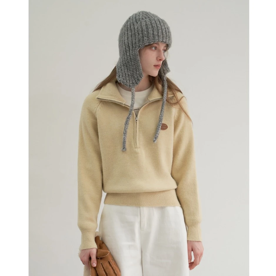 EGGKA 高领半拉链毛衣冬季百搭小个子短款长袖上衣 E24A4286AF